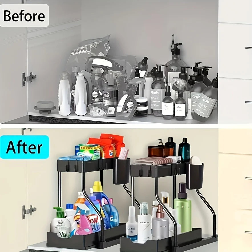 BuzHome™2-Tier Under Sink Organizer - Pull Out Storage