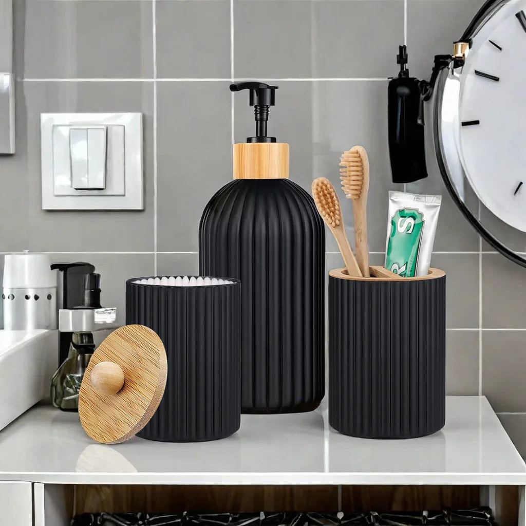 BuzHome 3-in-1 Bathroom Countertop Organizer Set
