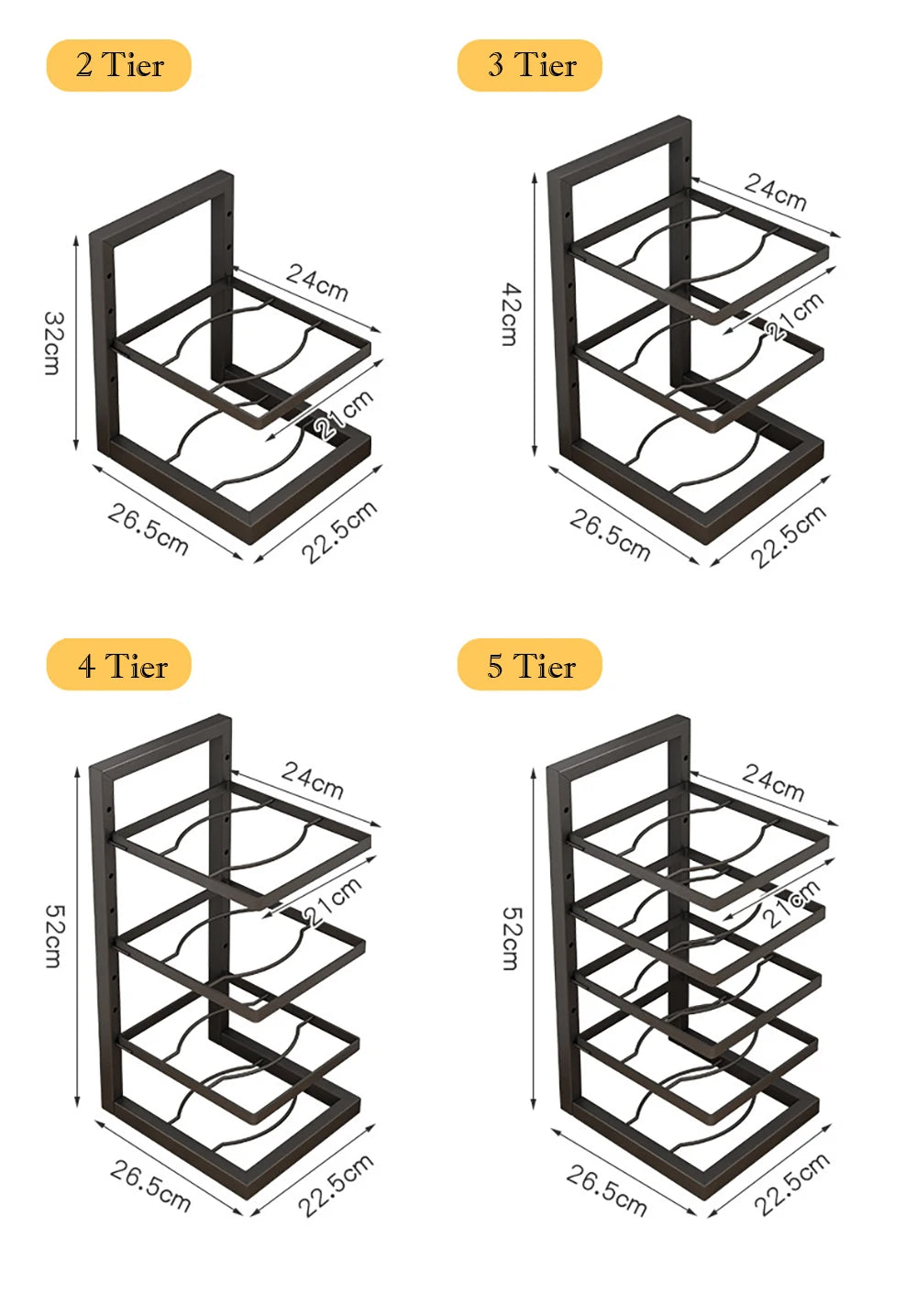 BuzHome™ adjustable Pot Rack Organizer