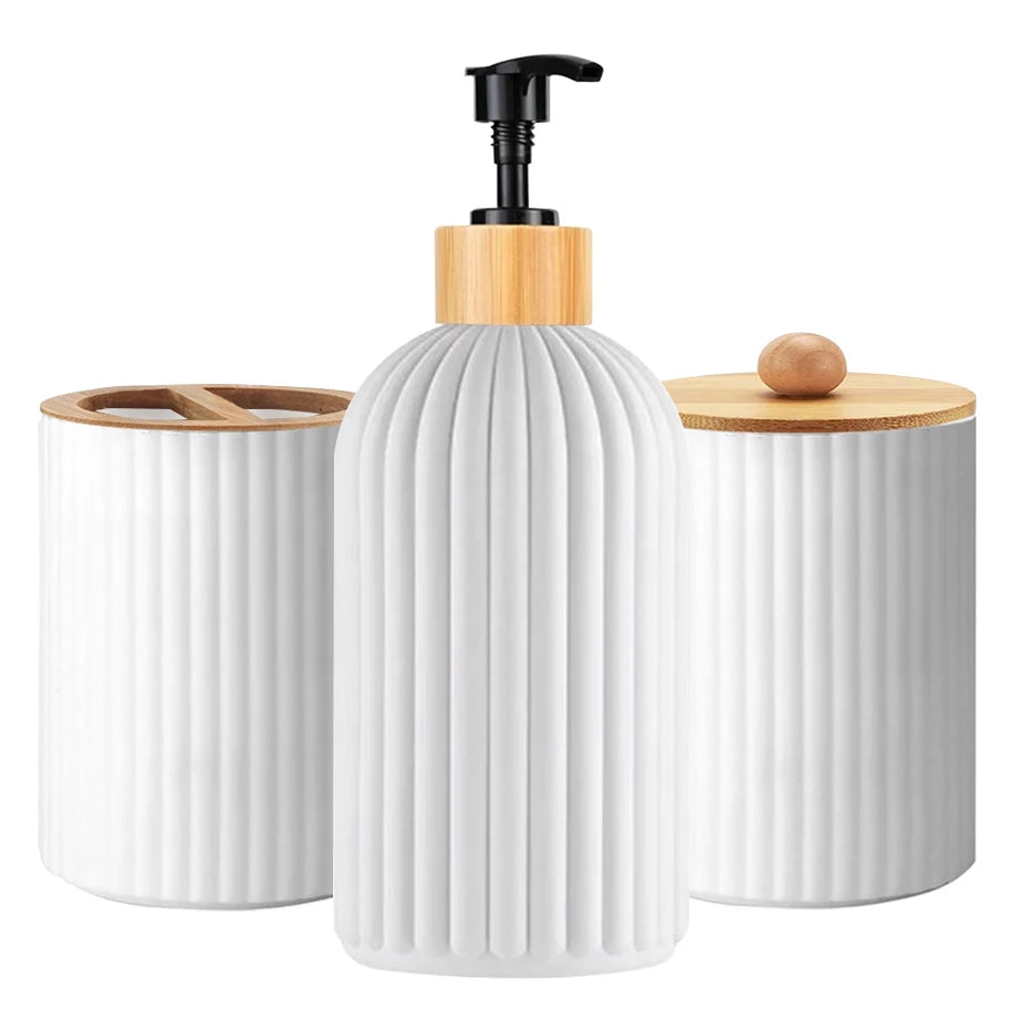 BuzHome 3-in-1 Bathroom Countertop Organizer Set