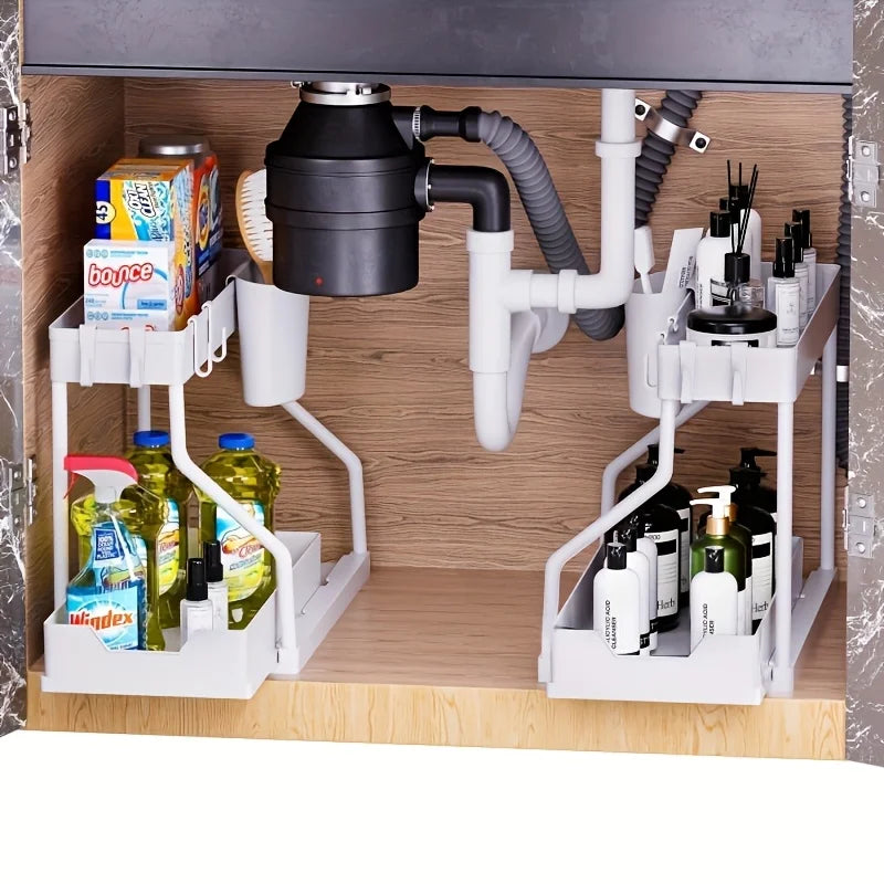 BuzHome™2-Tier Under Sink Organizer - Pull Out Storage