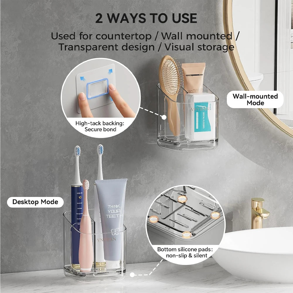 BuzHome™ No-Drill Toothbrush Holder