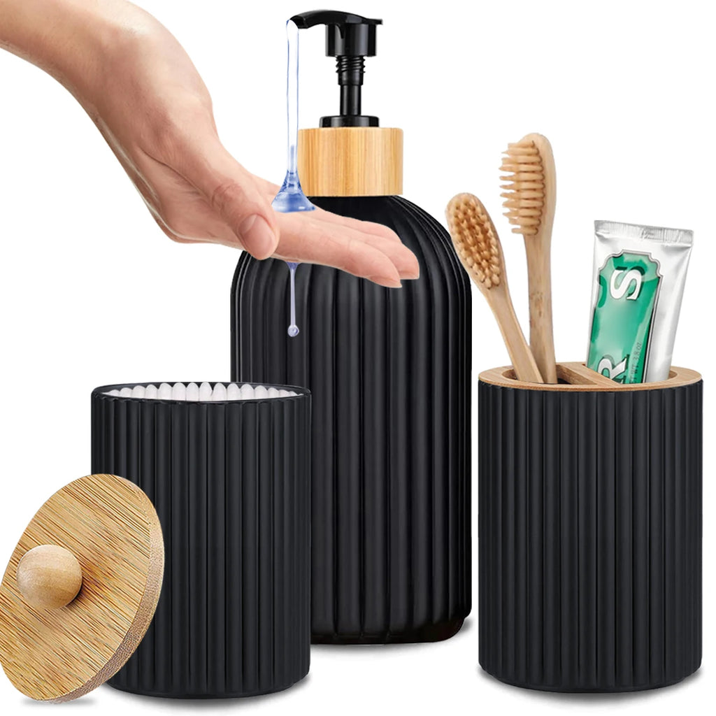 BuzHome 3-in-1 Bathroom Countertop Organizer Set